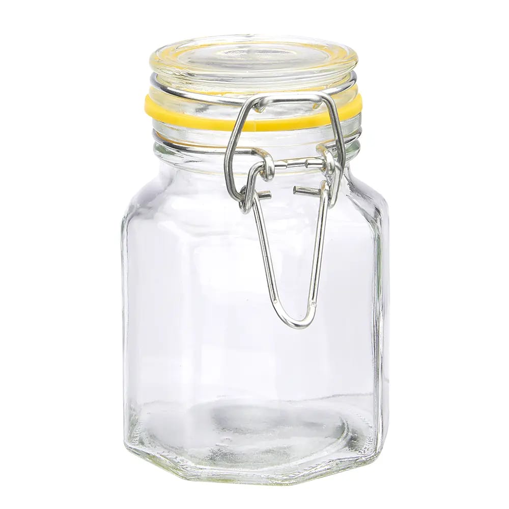 Spice Jar Glass 3oz, Octagon with Flip Top Lid