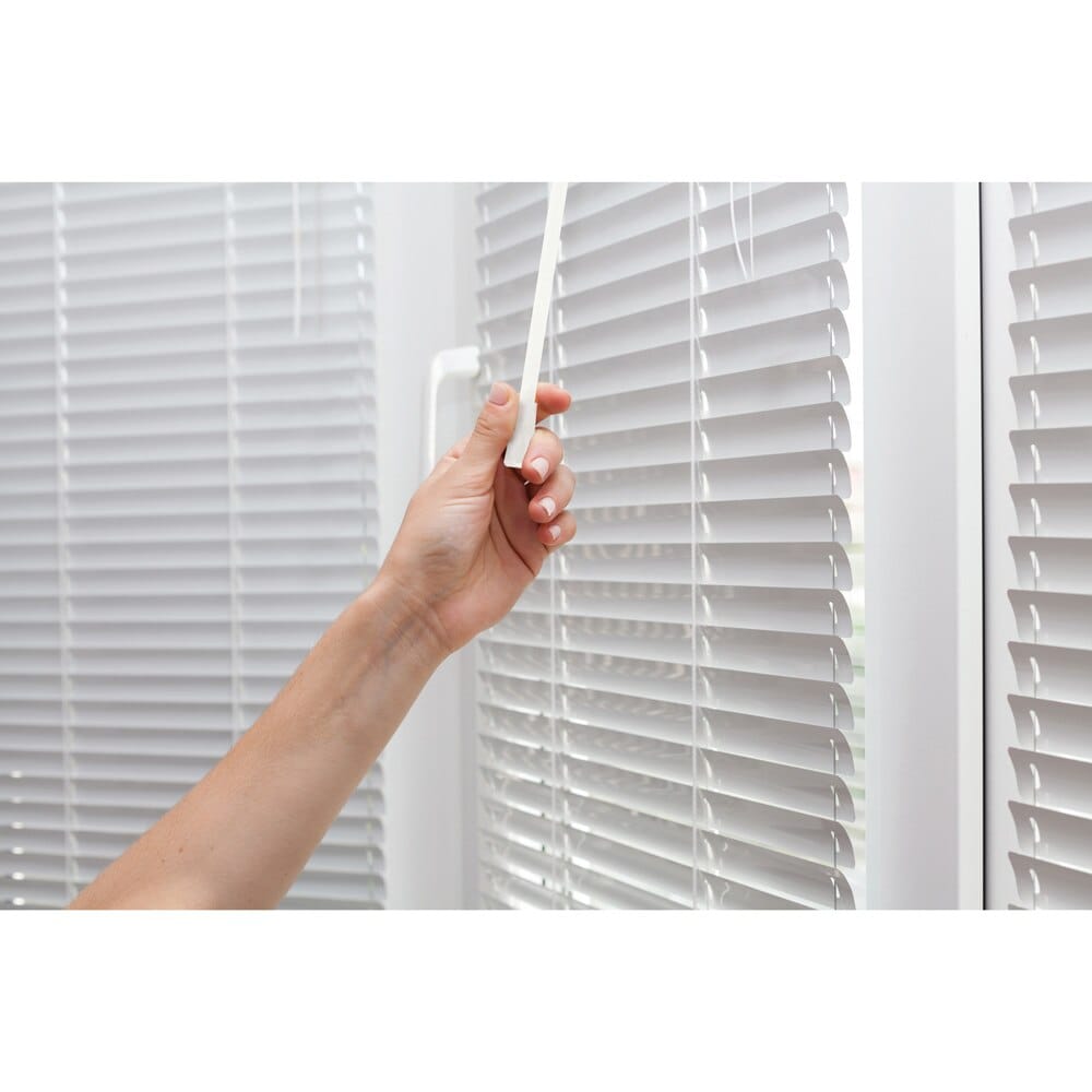 Home Basics Cordless Light Filtering Vinyl Mini Blinds, White, 47" x 64"