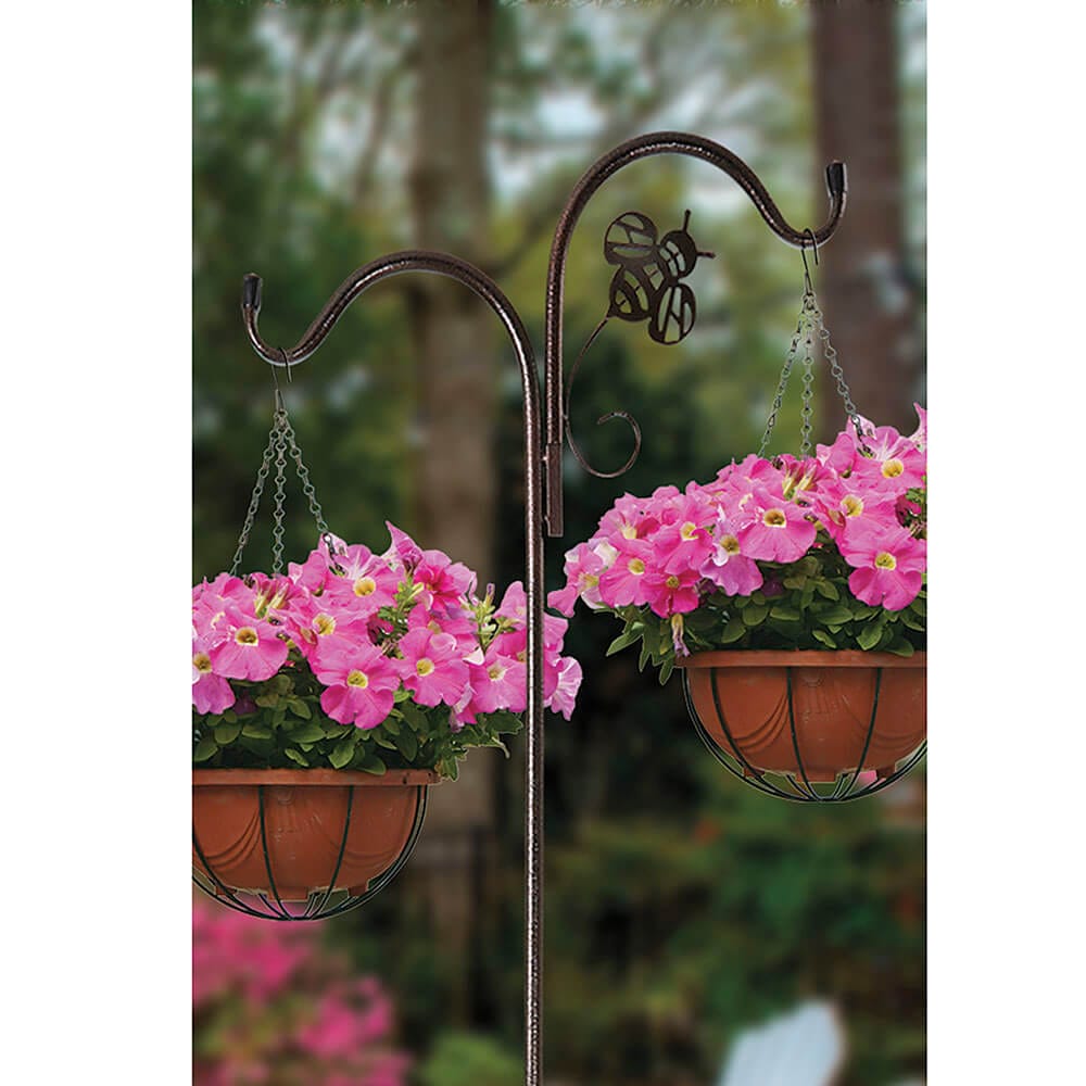 Outdoor Living Accents Wrought Iron Double Shepherd Hook, 84”