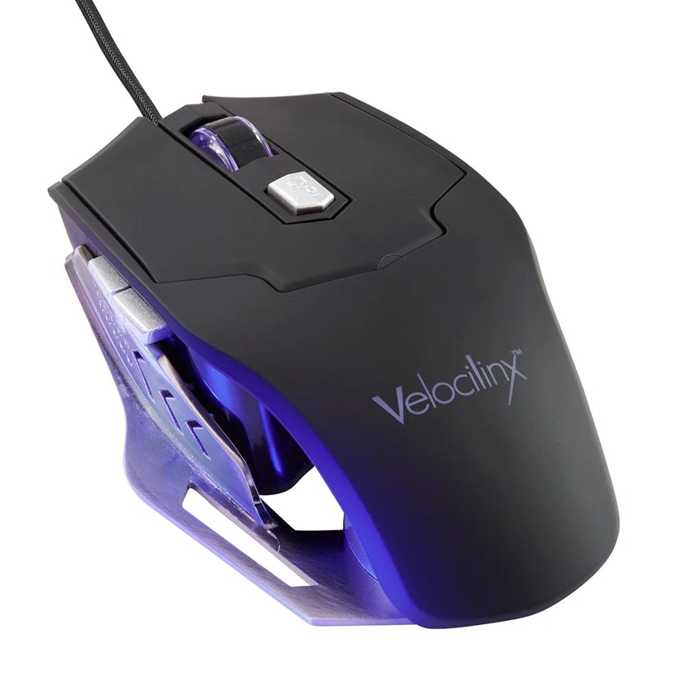 Velocilinx Optical Gaming Mouse, Silver/Black