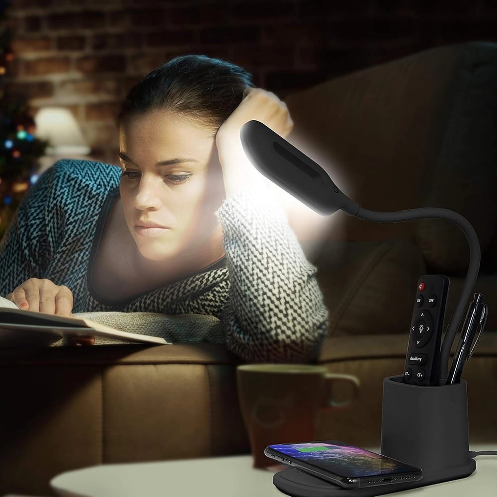 Aduro LED Desk Lamp With Wireless Charger, Black