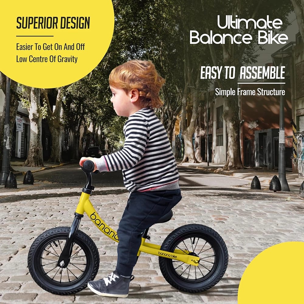 Banana Bike GT Lightweight Balancing Bike, Yellow