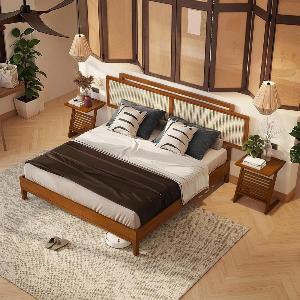 Bme Neil King Bed Frame, Milk Chocolate