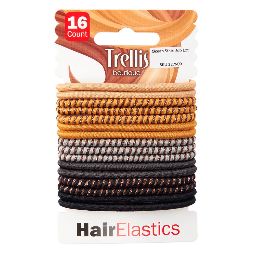 Trellis Boutique Assorted Glitter Hair Elastics, 16 Count