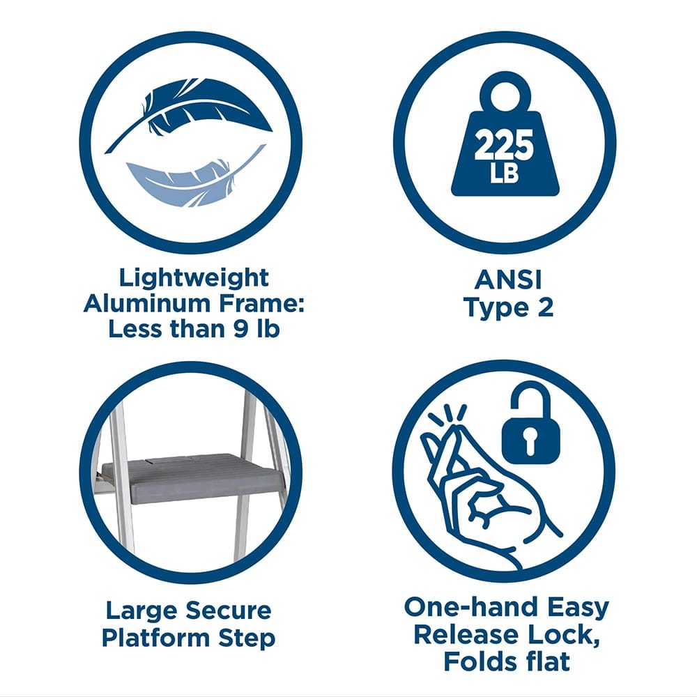 Cosco 3-Step Aluminum Folding Ladder