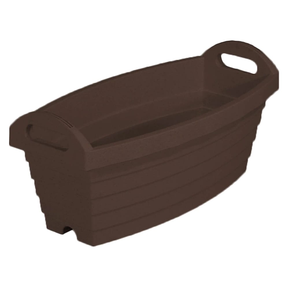 JEJ Astage 20" Rectangle Plastic Indoor/Outdoor Planter, Dark Brown