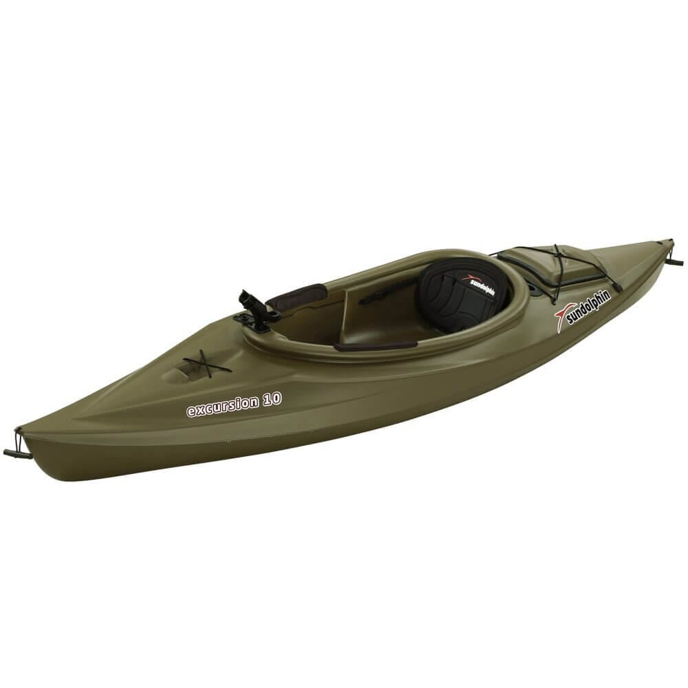 Sun Dolphin Excursion 10' Sit-In Fishing Kayak, Olive Green