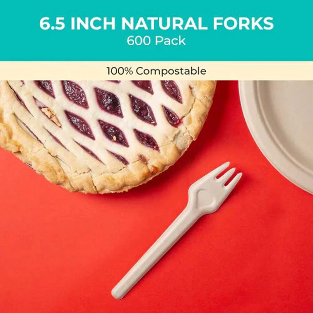 6.5" Renewable Fiber Paper Forks, 200 Count