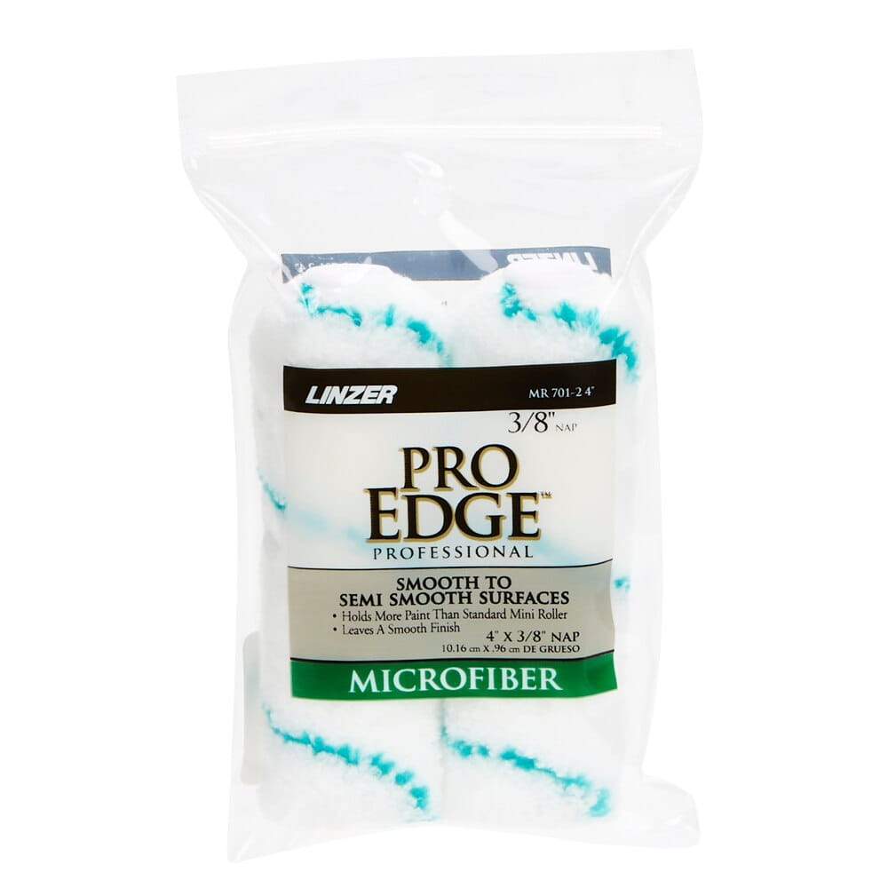 Linzer Pro Edge Professional Microfiber 4" Mini Roller Refill Set, 2-Count