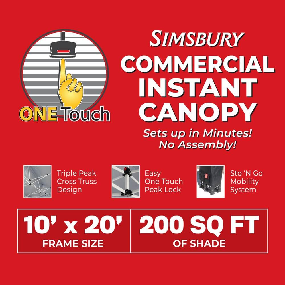 Simsbury 10' x 20' One-Touch Pop-Up Gazebo