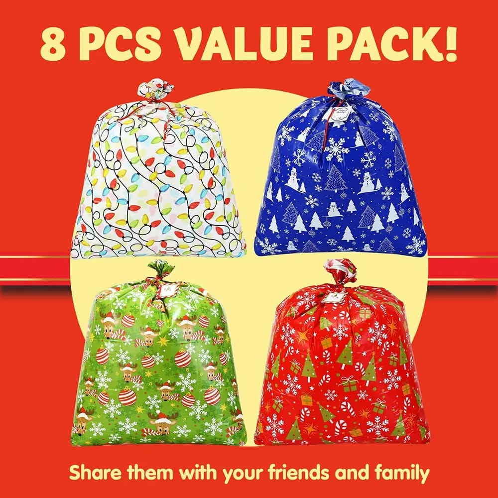 Joyin 44" Gift Bags with Tags, 8 Pack