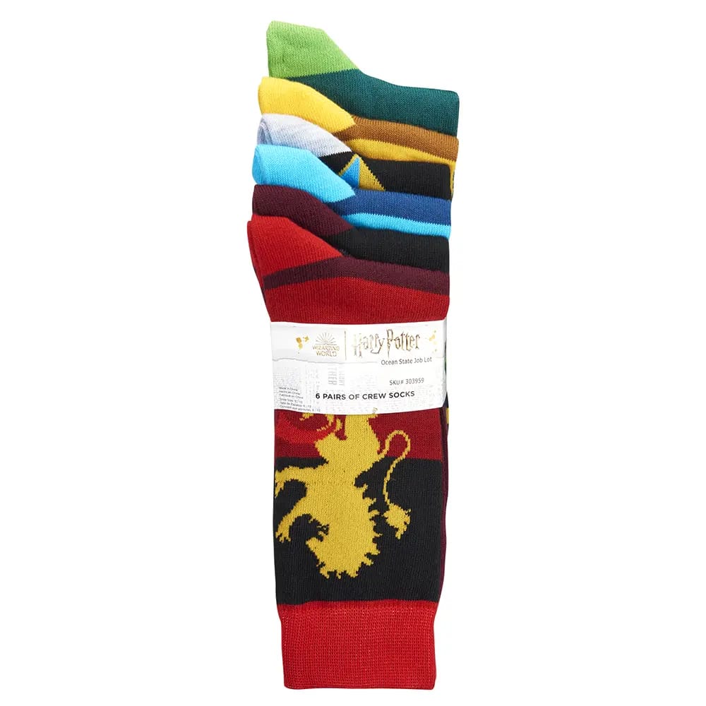 Novelty Crew Socks, 6 pk.