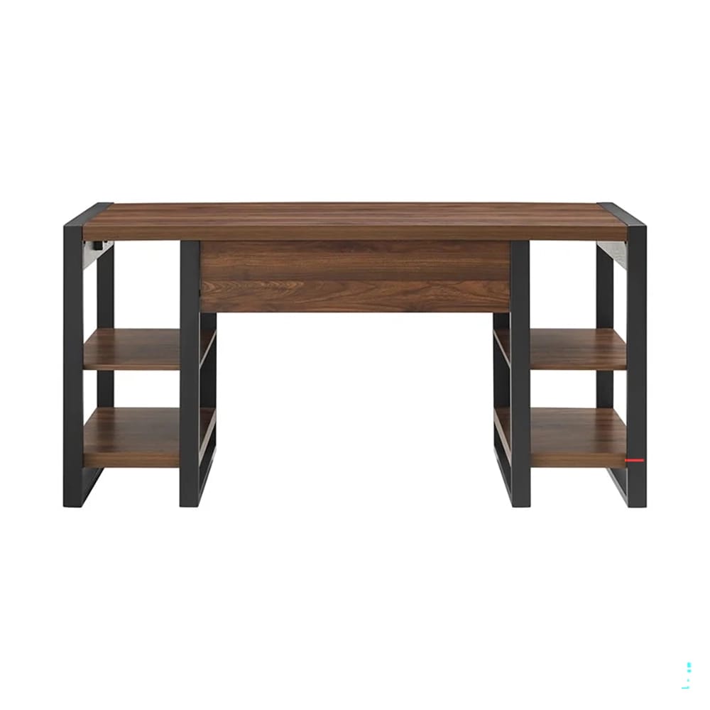 Walker Edison Wood Storage Desk, Dark Walnut, 60"
