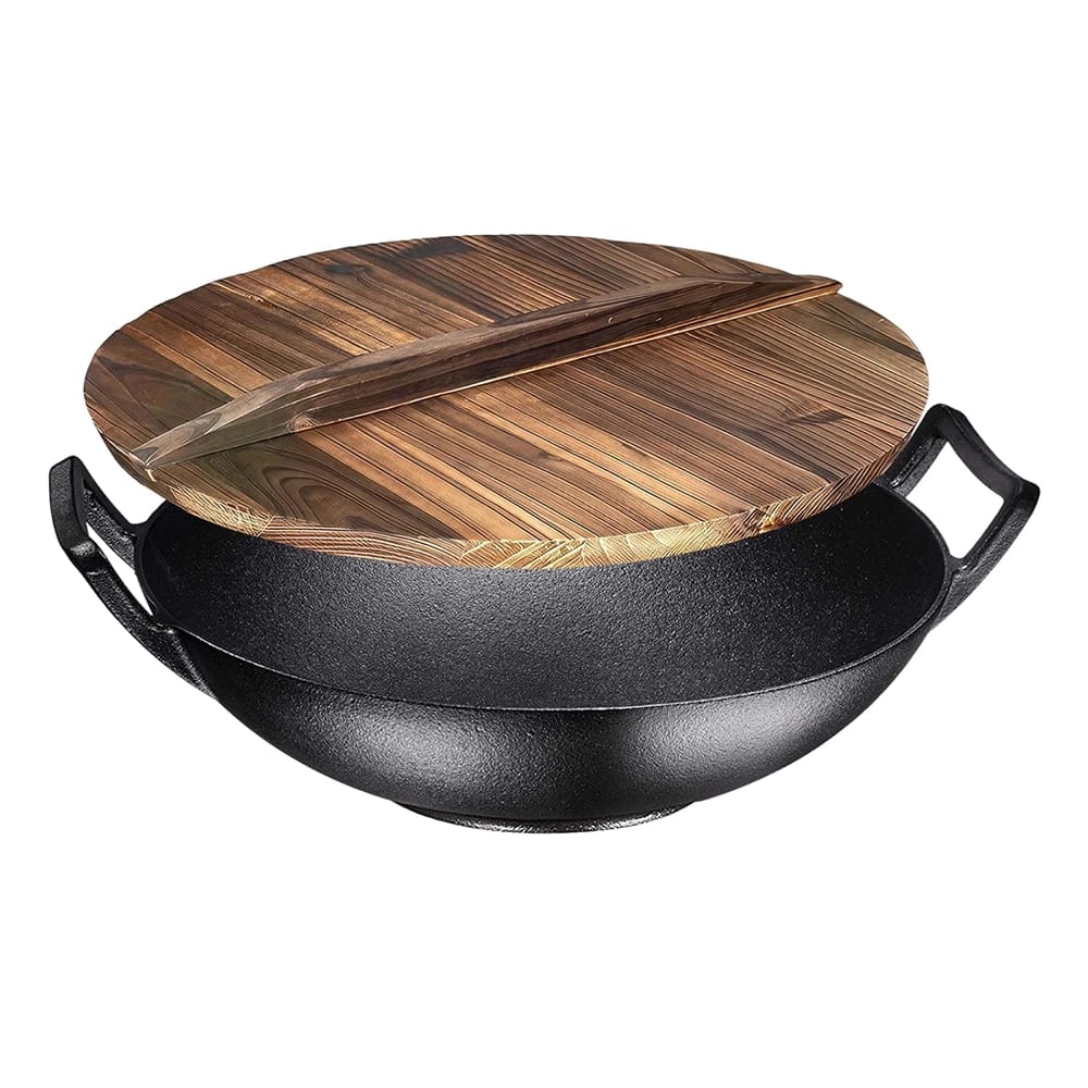 Bruntmor 14" Enameled Cast Iron Wok