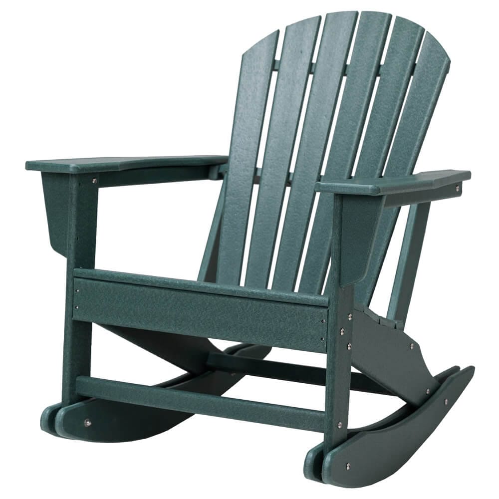 All-Weather Adirondack Rocking Chair, Dark Green