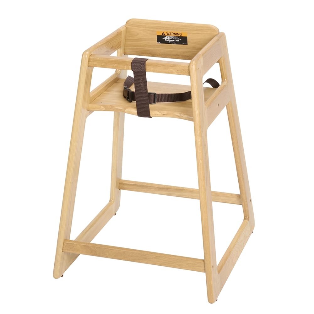 Tomlinson Industries Stacking Restaurant Wood High Chair, Natural
