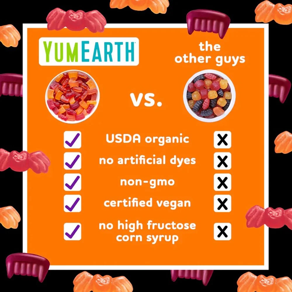 YumEarth Organic Halloween Gummy Fruits, 350 Pack