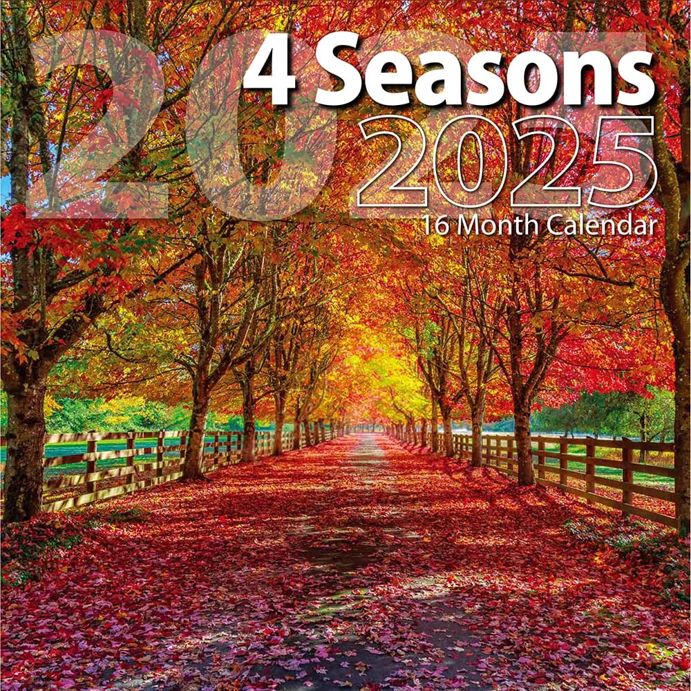 2025 4 Seasons Themed 16 Month Wall Calendar, 12"