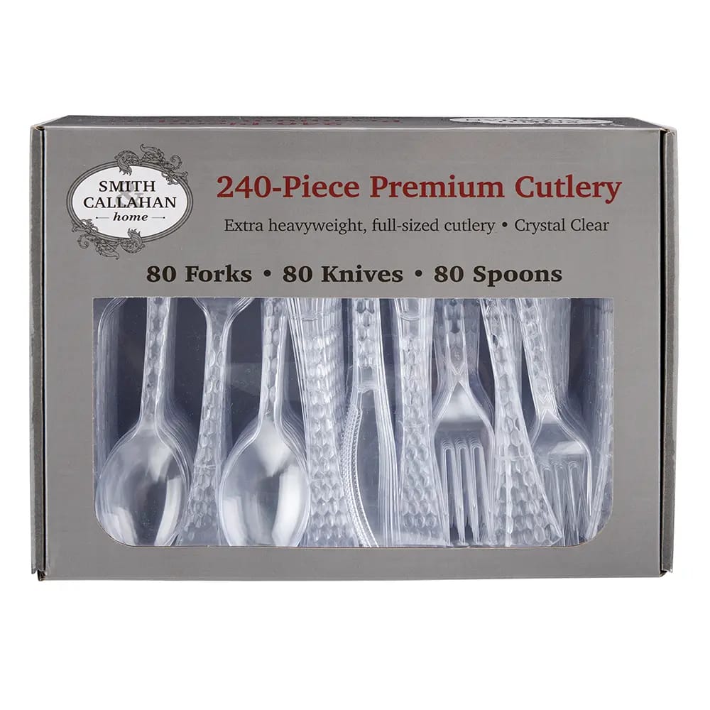 Smith & Callahan 240-Piece Premium Cutlery, Clear
