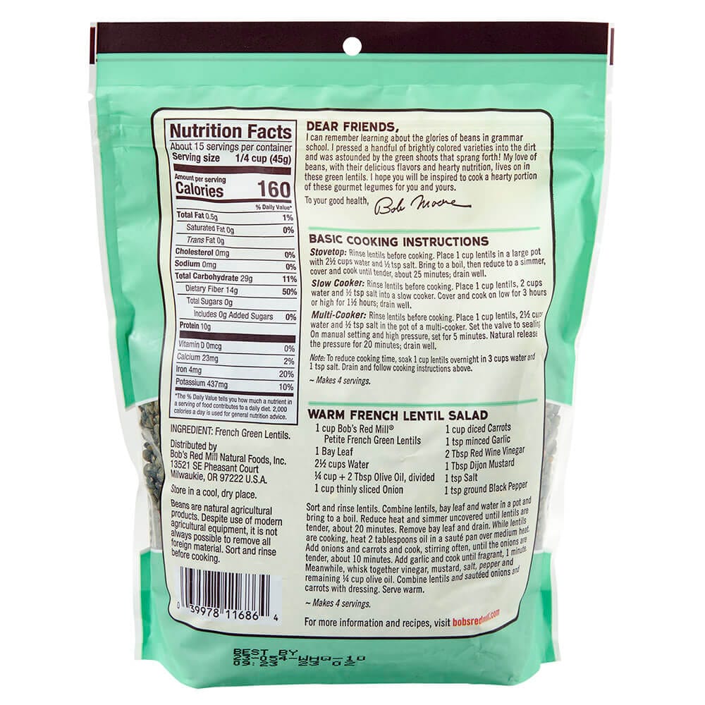 Bob's Red Mill Green Lentils, 24 oz