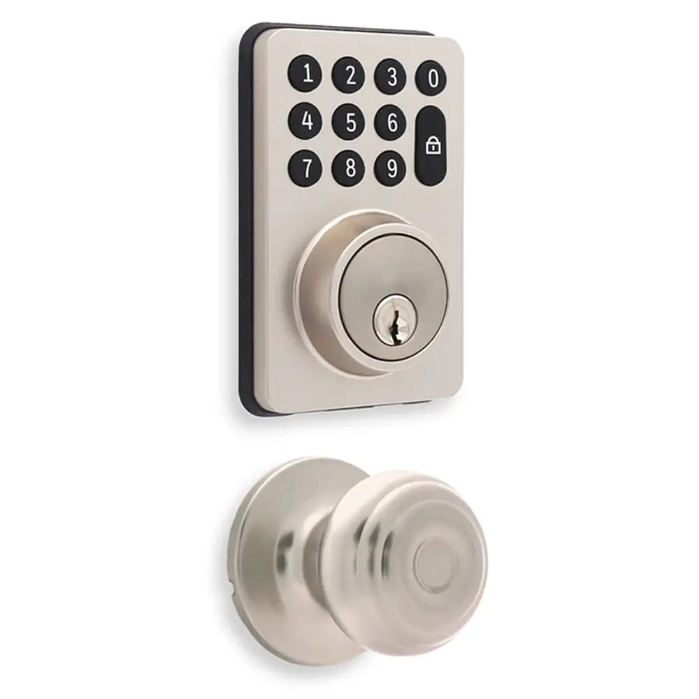 Honeywell Digital Deadbolt and Knob with Electronic Keypad, Satin Nickel