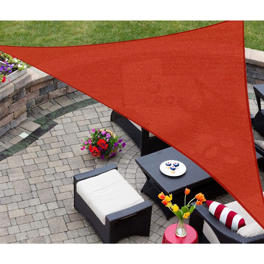 AsterOutdoor Triangular Sun Shade Sail, 16' x 16' x 22.64', Terra