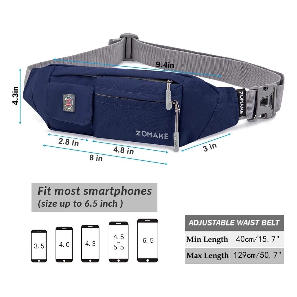 ZOMAKE Small Crossbody Fanny Pack, Navy