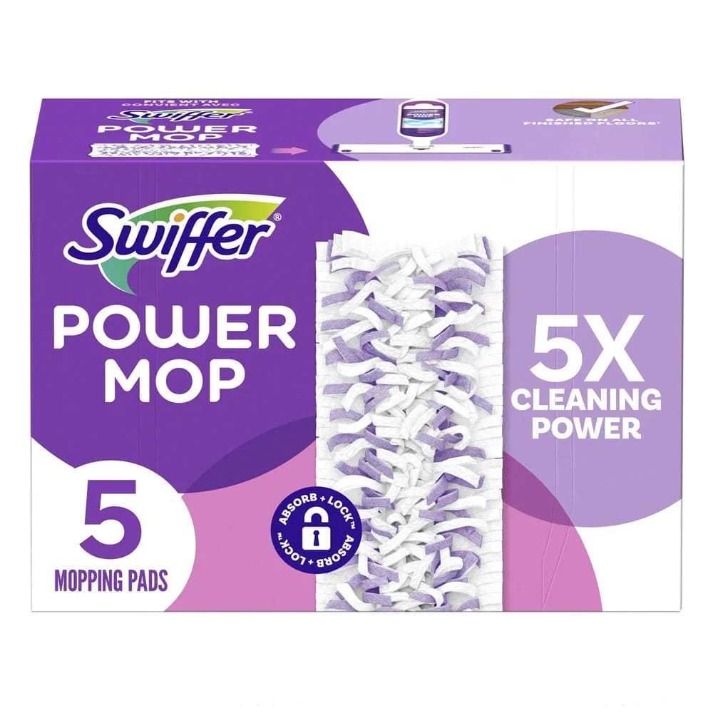 Swiffer Power Mop Cleaning Pads Refill, 5 Count