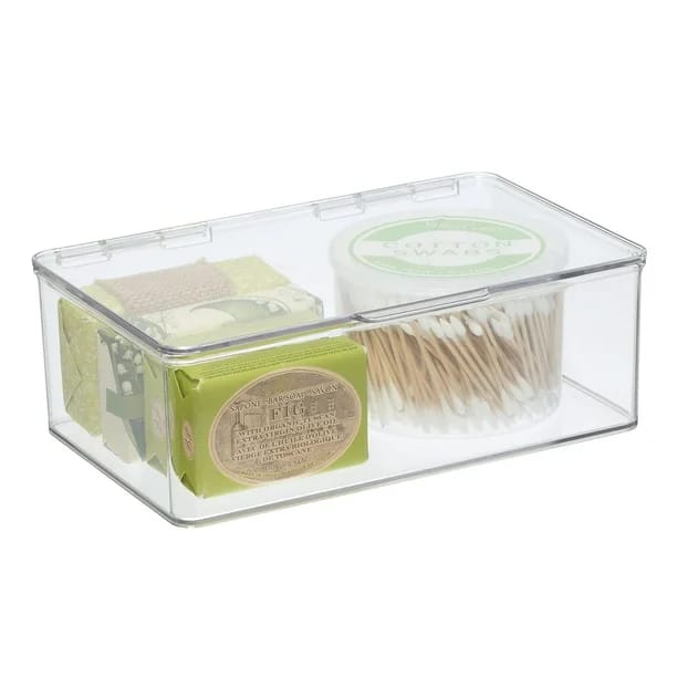 mDesign Plastic Stacking Storage Box, 8 Pack