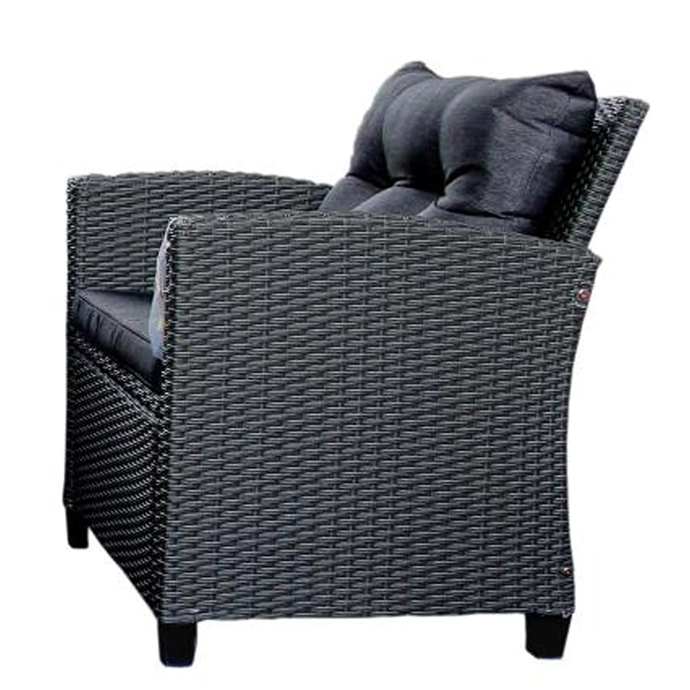Outdoor 4-Piece Resin Wicker Patio Set, Black/Black