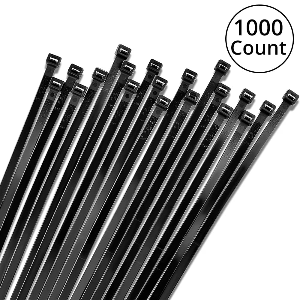 Bolt Dropper 8" Zip Ties, Black, 1000 Count