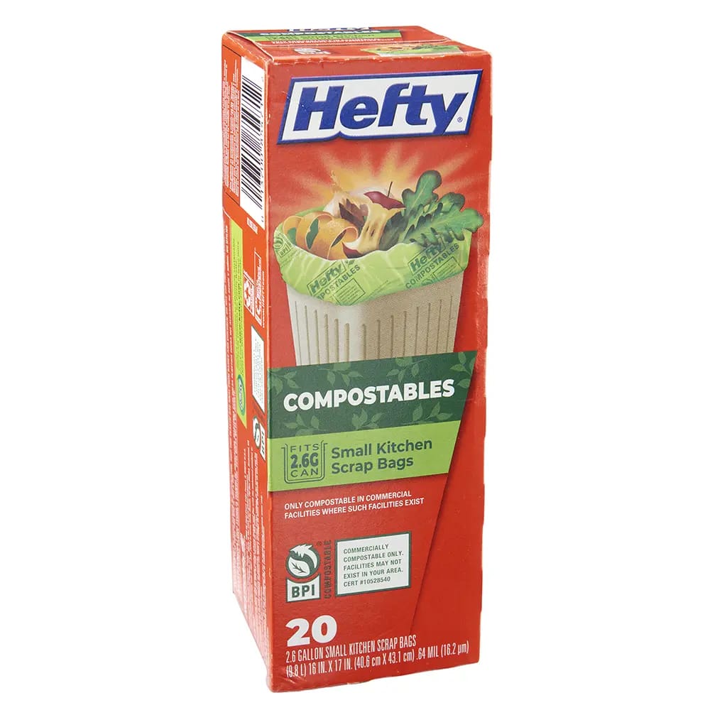 Hefty Compostable Small Kitchen Scrap Bags, 20 Count