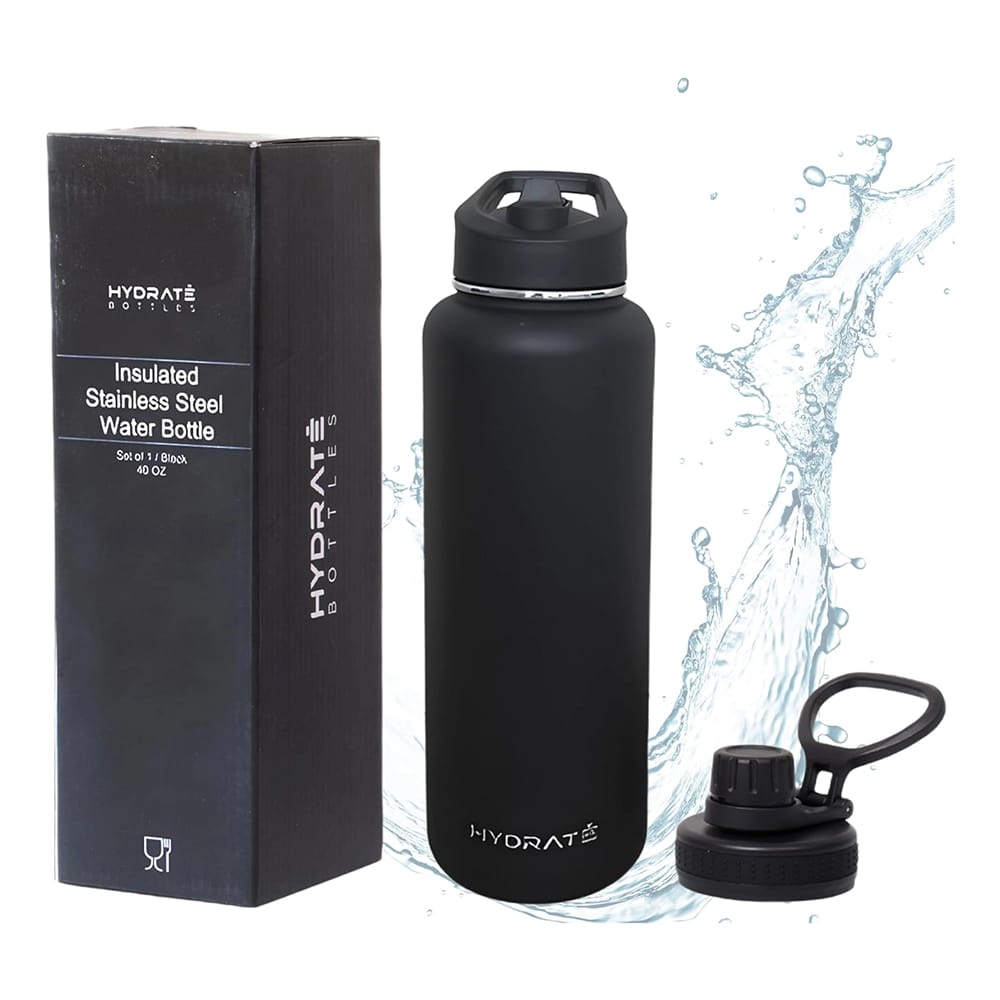 HYDRATE 40 oz Water Bottle, Black