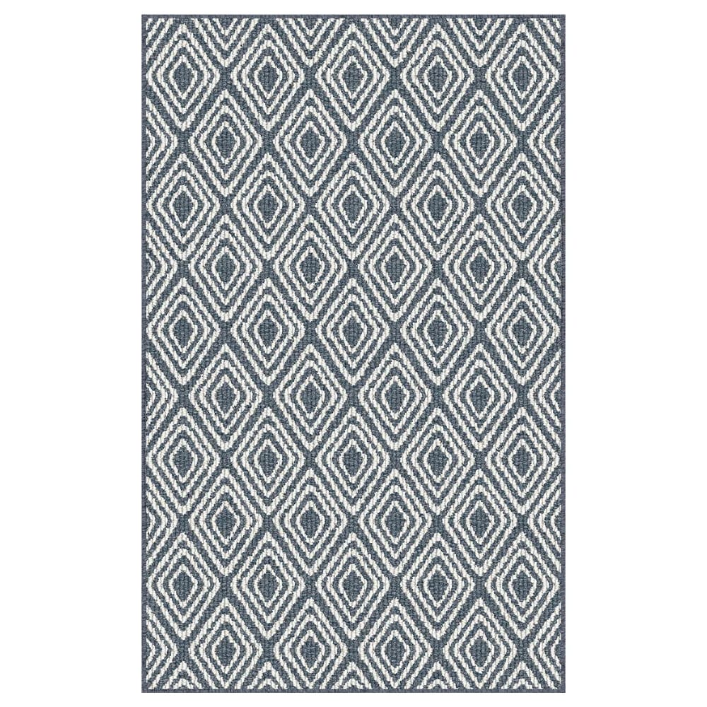 20.5"x32" Washable Accent Rug with Non-Skid Back, Blue