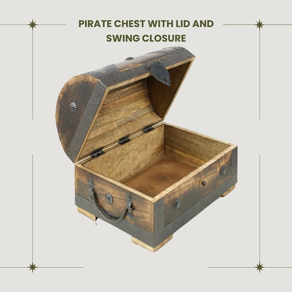 Brynnberg Wooden Treasure Chest with Lock, Brown