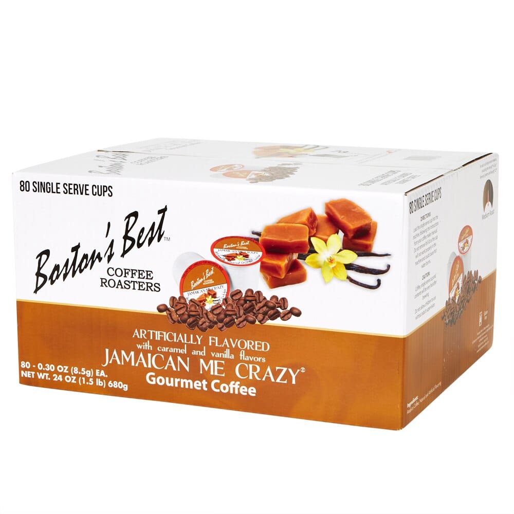 Boston's Best Medium Roast Jamaican Me Crazy Gourmet Coffee Cups, 80 Count