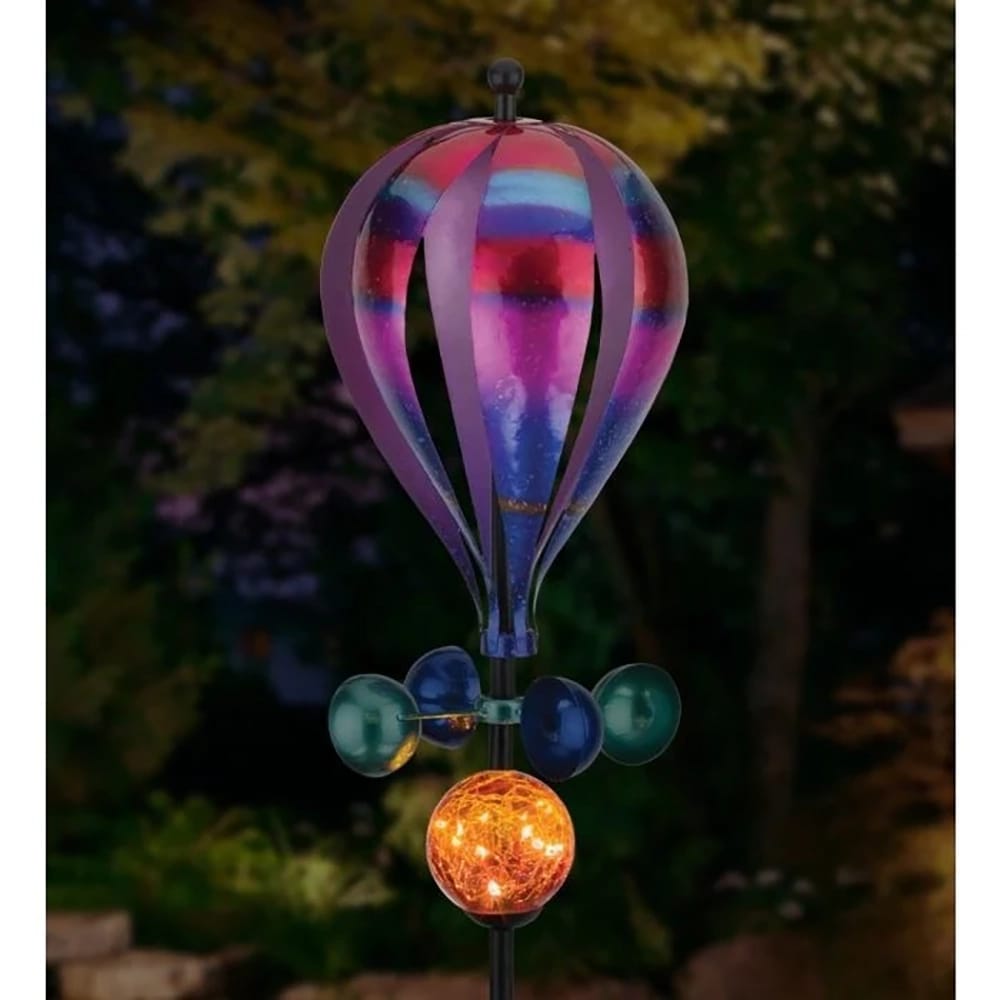 Regal Art & Gift Balloon Solar Wind Spinner Stake, Stripe, 2 Count