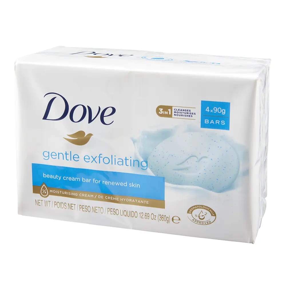 Dove Gentle Exfoliating Beauty Cream Bars, 4 Count