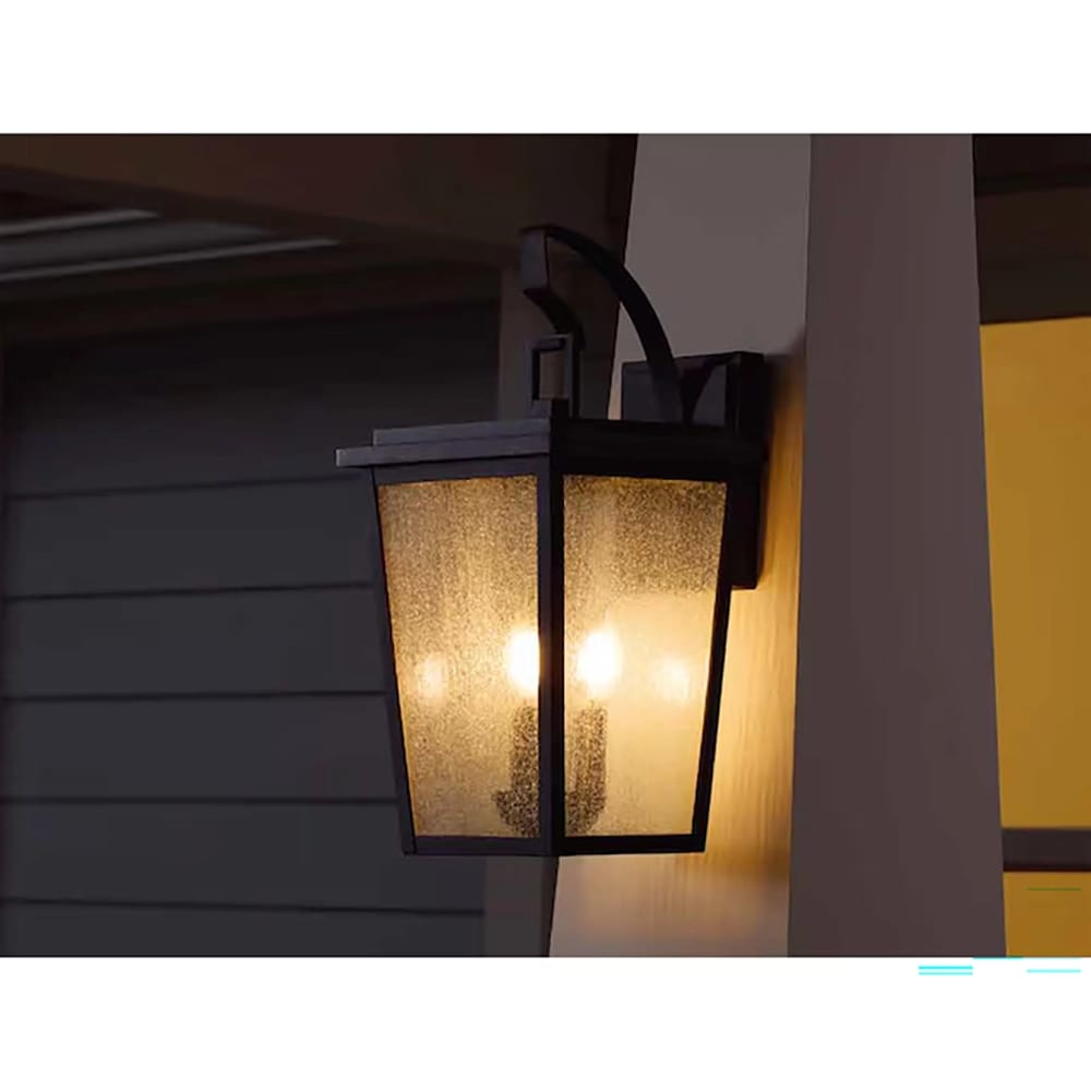 allen + roth Mt Airy 3-Light Outdoor Wall Light, Black
