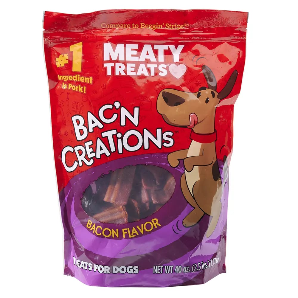 Meaty Treats Bac'N Creations Dog Treats, 40 oz