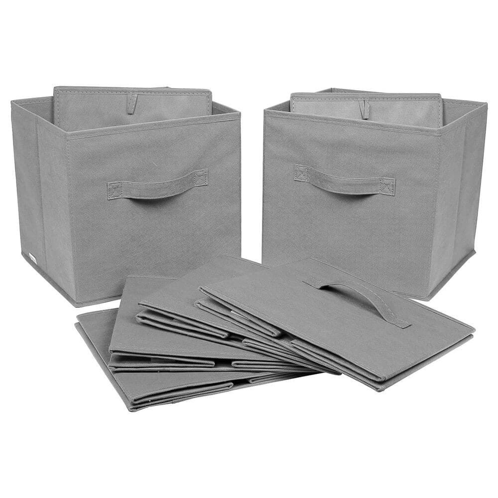 Greenco Foldable Storage Cubes, Set of 6, Gray
