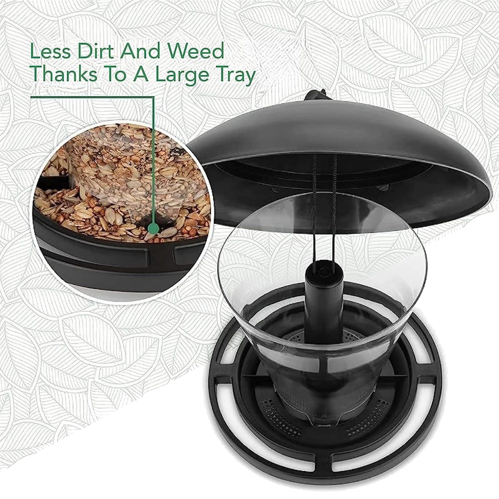 WILDLIFE FRIEND Squirrel Proof Hanging Bird Feeder, Black