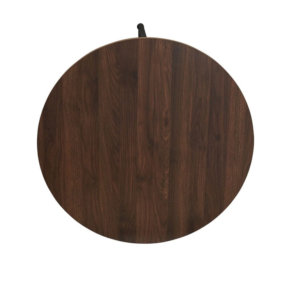 Household Essentials Jamestown Collection Mid-Century Round Coffee Table, Walnut