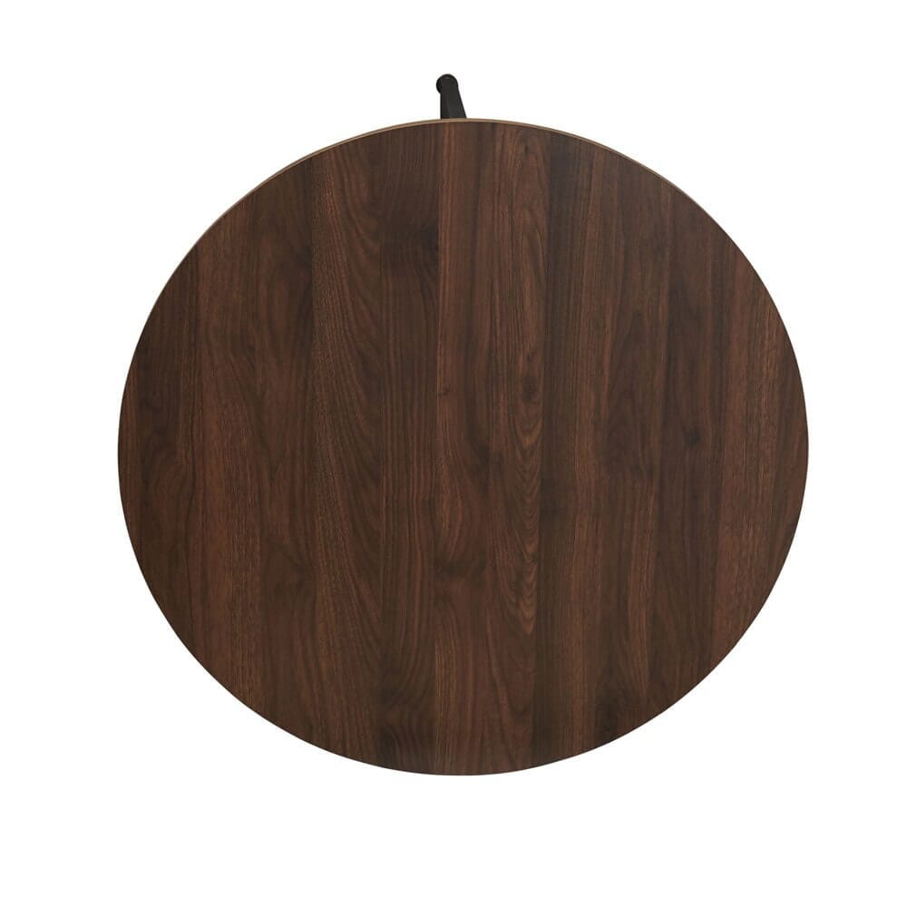 Household Essentials Jamestown Collection Mid-Century Round Coffee Table, Walnut