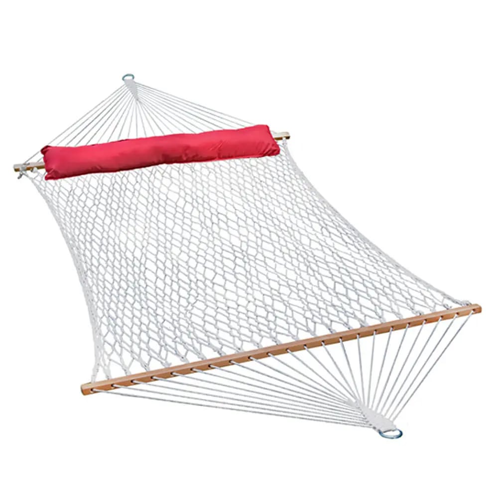 Algoma 2-Person Cotton Rope Hammock with Pillow