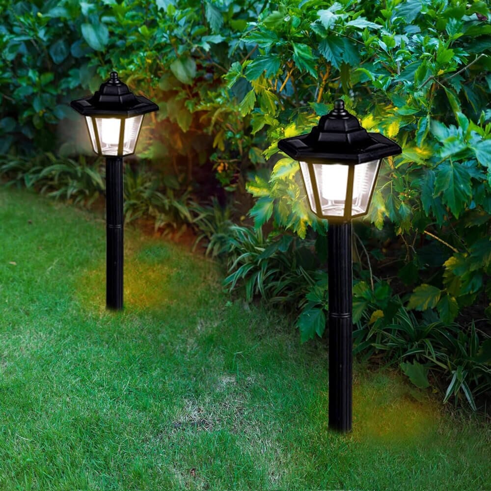 Laurel Canyon Classical Solar Pathway Lights, 4-Pack, Black