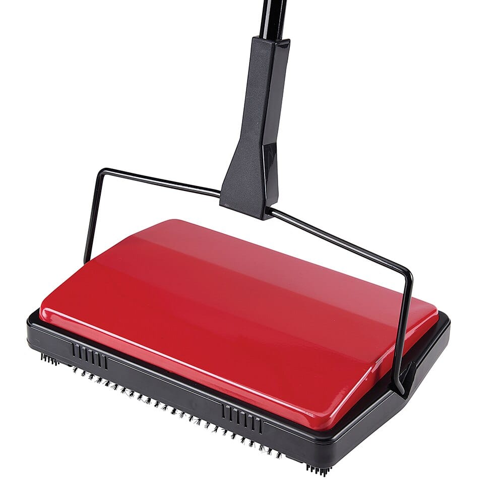 Cleansweep Cordless Metal Carpet Sweeper, Red