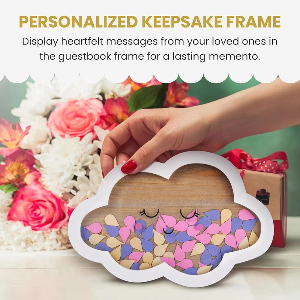Wooden Cloud Wedding Guest Book