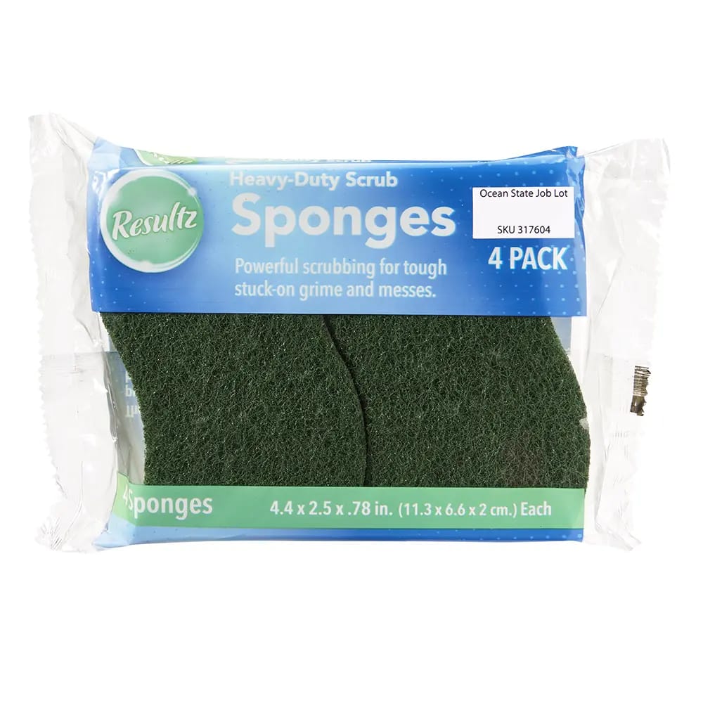 Resultz Heavy-Duty Sponges, 4 Count