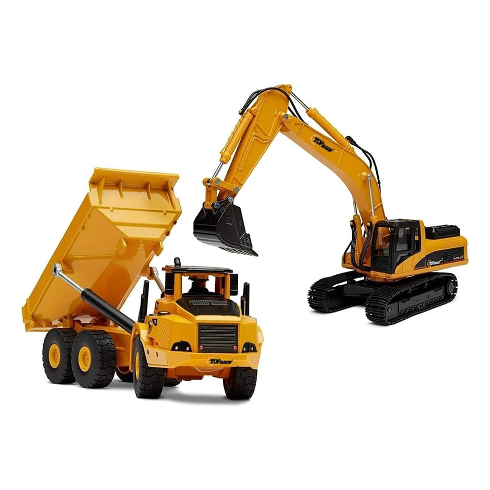 Top Race Excavator and Dump Truck Set